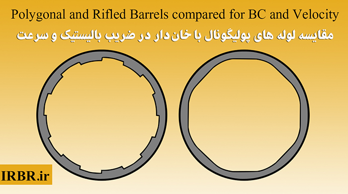 مقایسه لوله های پلی گونال و خان‌دار در ضریب بالیستیک و سرعت